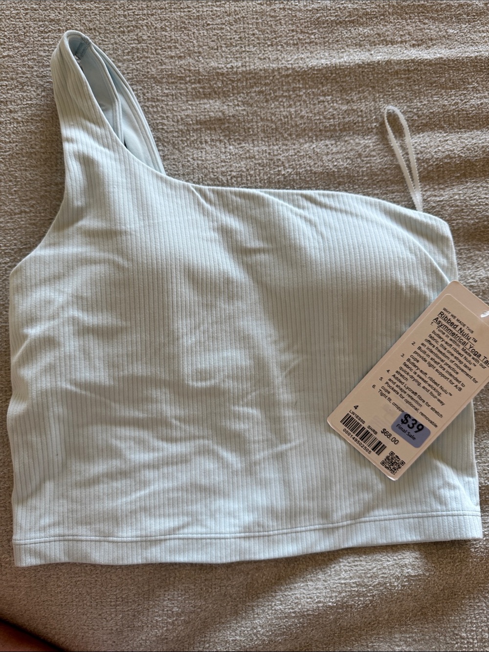 Ribbed nulu asymmetrical yoga tank